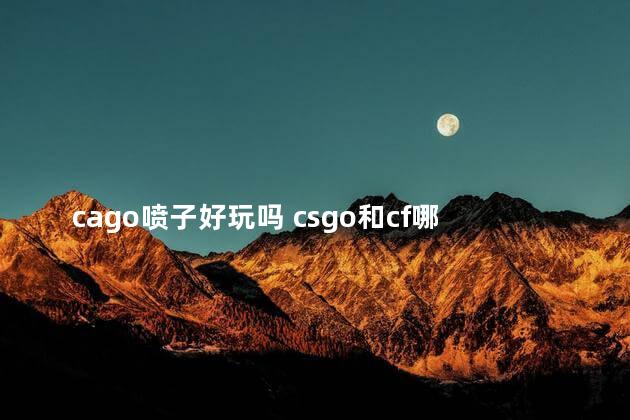 cago喷子好玩吗 csgo和cf哪个好玩